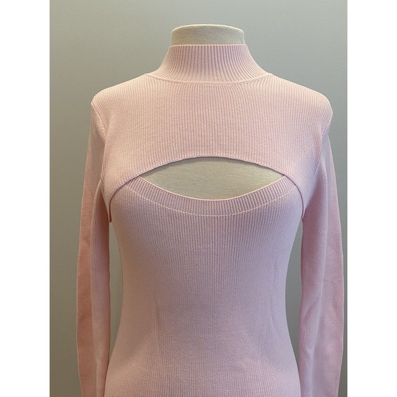 Bardot Rory Knit Dress in Sorbet Pink‎ Women's Large NWT - Picture 3 of 10
